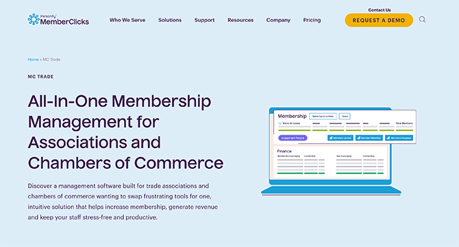 For trade associations and chambers of commerce, MC Trade is an effective membership management software solution to consider.