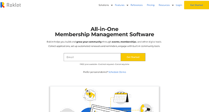 When researching membership software solutions, consider Raklet and its features.