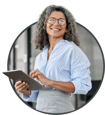 woman using a tablet computer