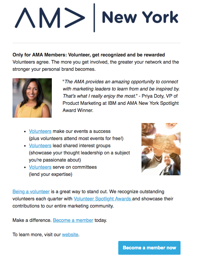 AMA Email Example
