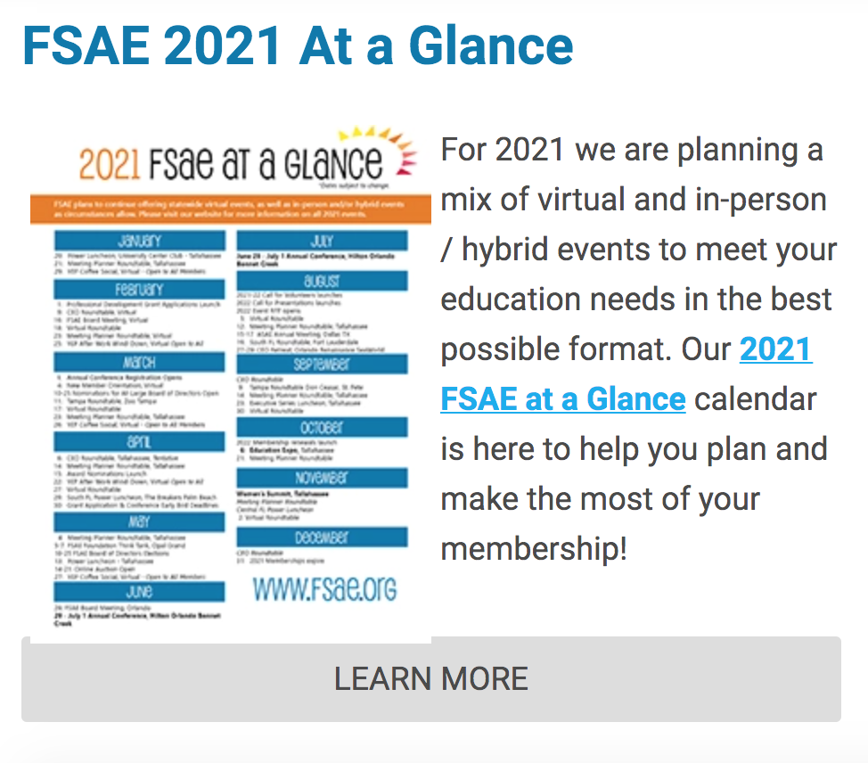FSAE Schedule At a Glance Example