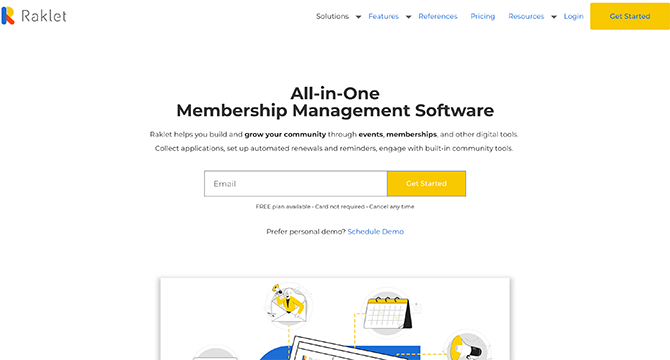 When researching membership software solutions, consider Raklet and its features.