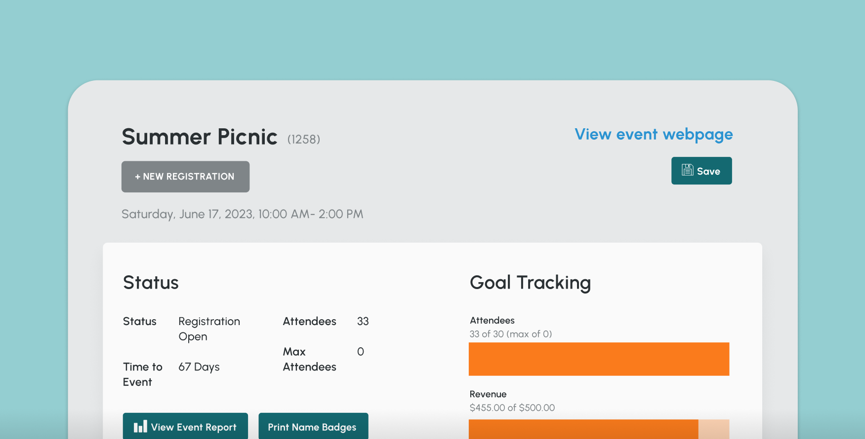 Event dashboards